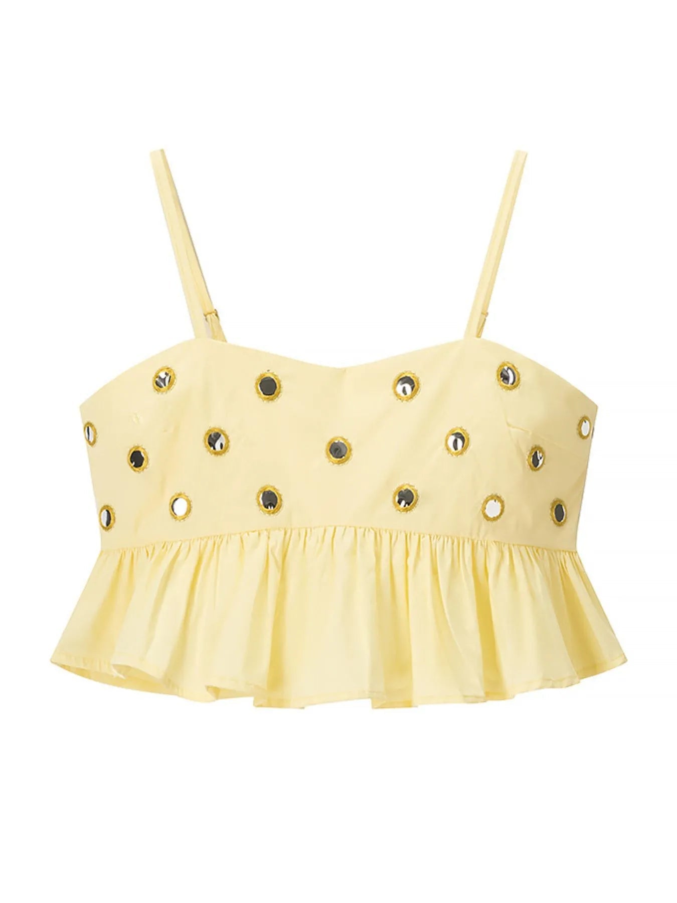 Conjunto de camisola con ojales y falda abullonada