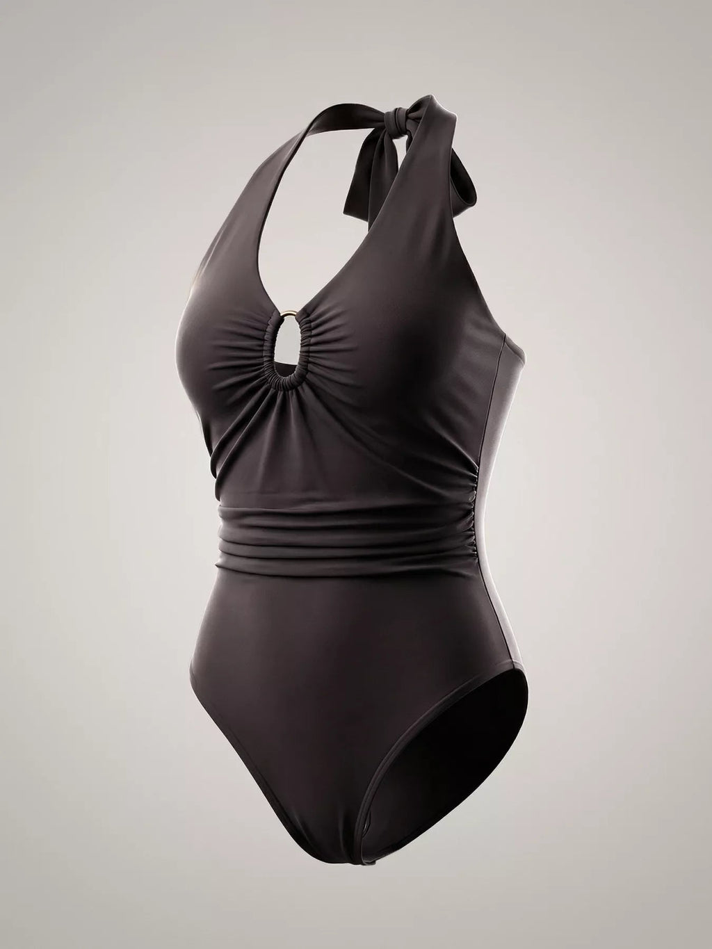 Body fruncido con cuello halter