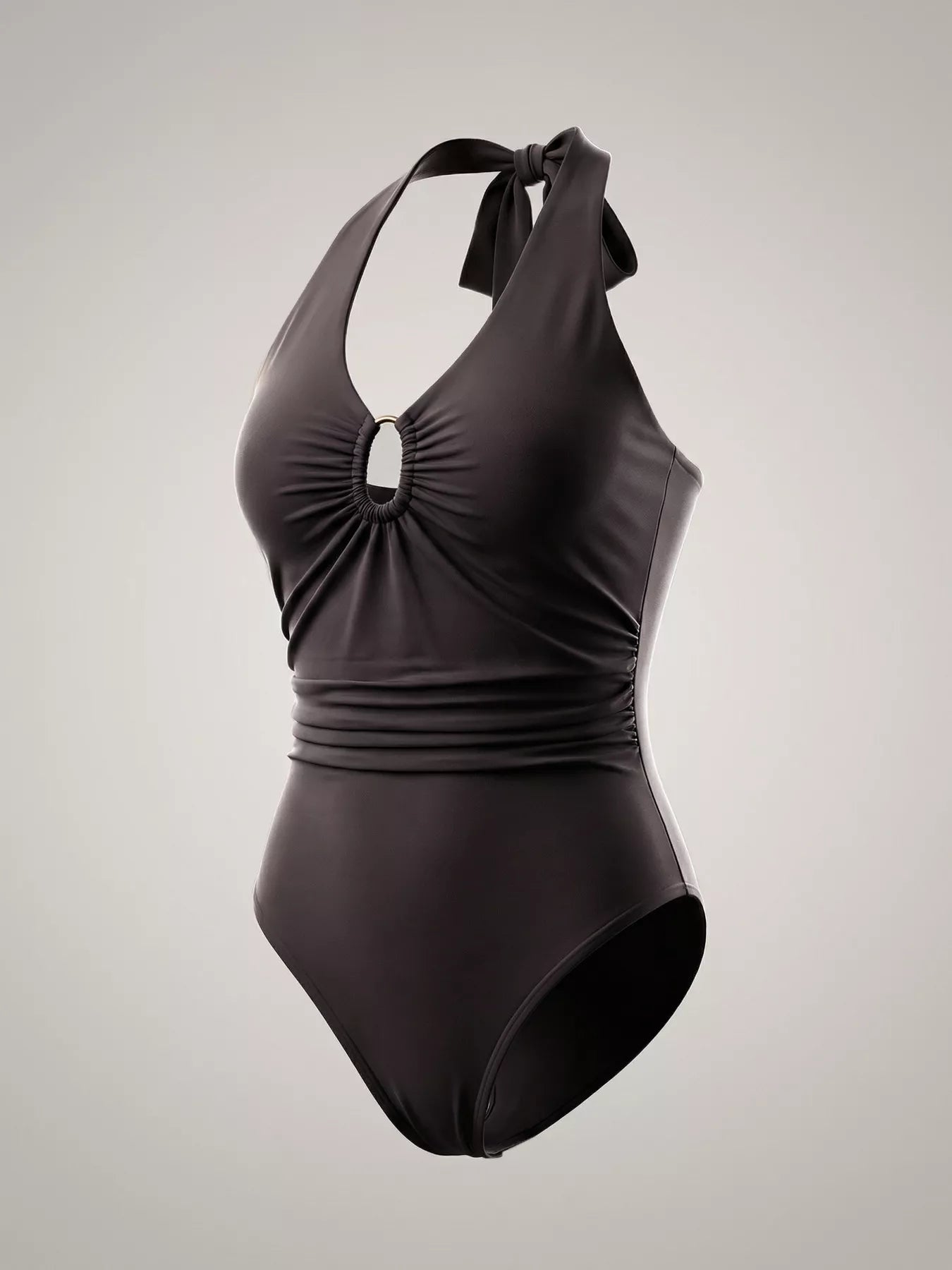 Body fruncido con cuello halter