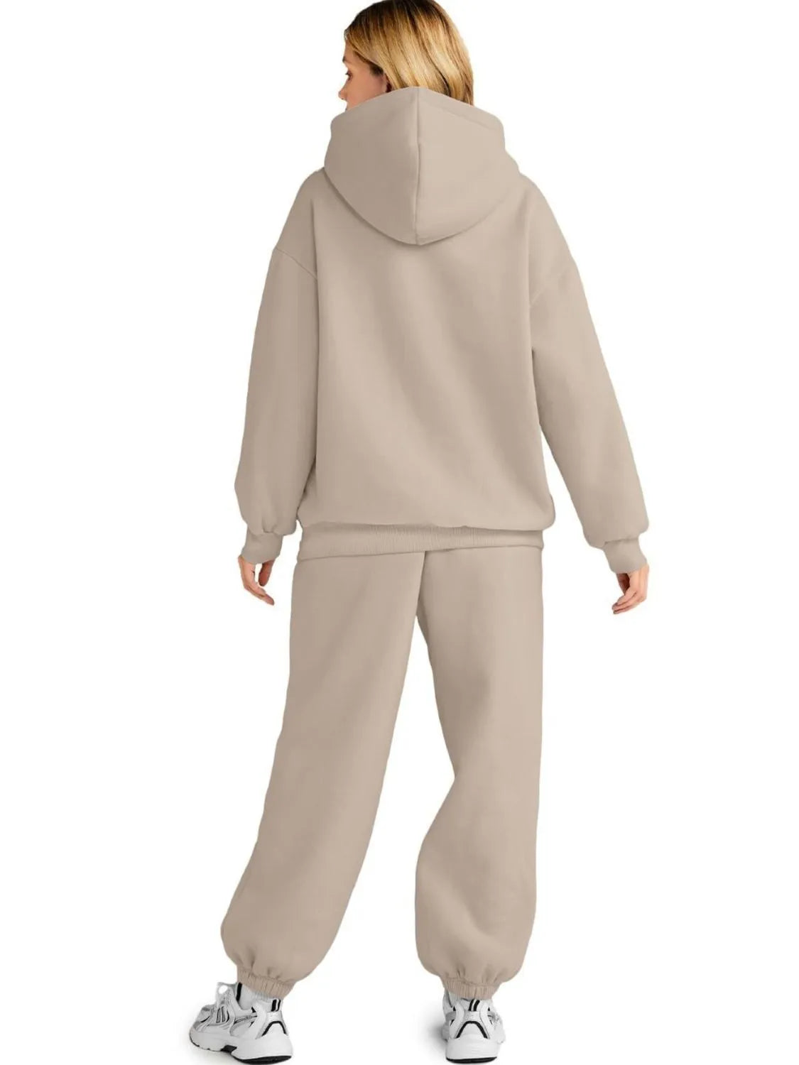 Ensemble sweat à capuche et jogging avec poche kangourou, grande taille