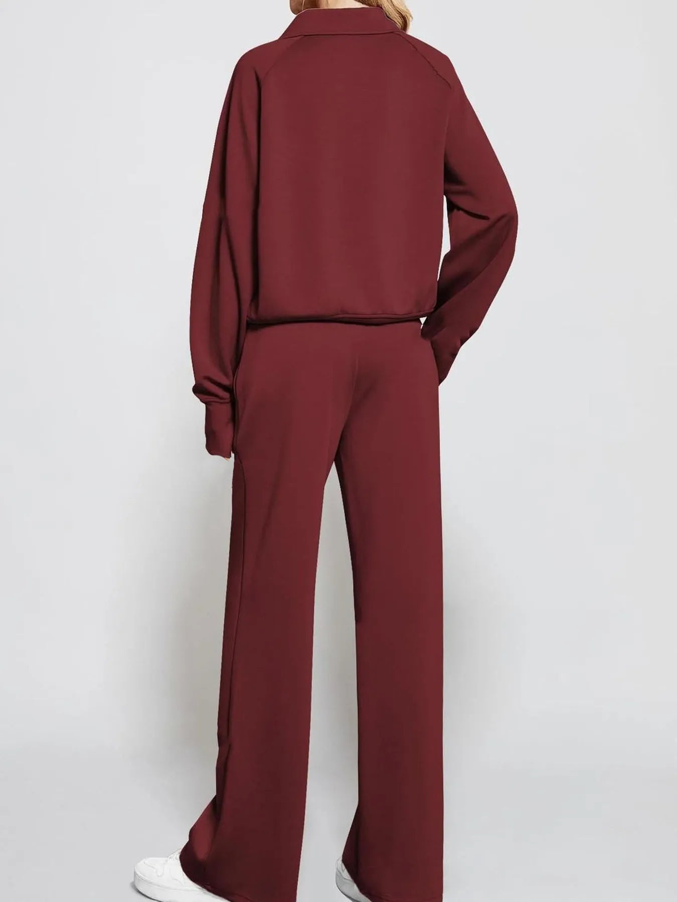 Ensemble haut à manches longues et pantalon à demi-zip