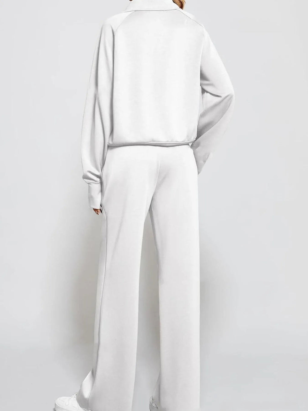 Ensemble haut à manches longues et pantalon à demi-zip