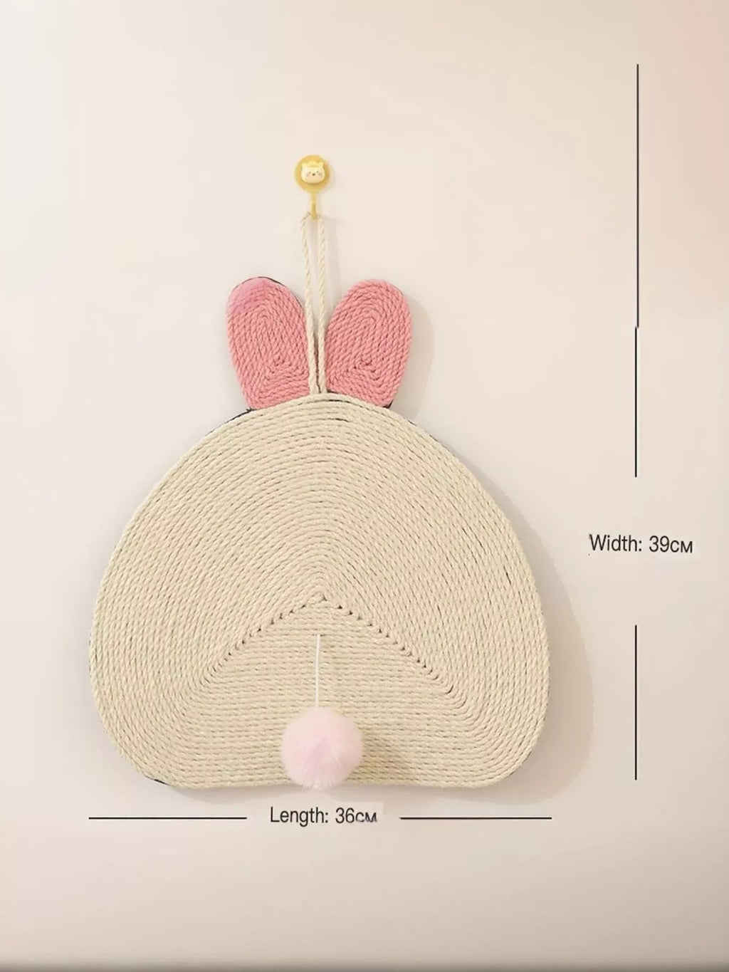 Cute Animal Design Hanging Cat Scratching Post with Dangling Balls