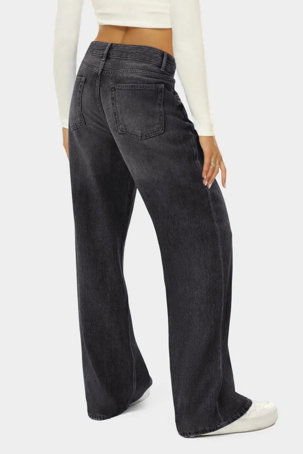 Jean taille haute à jambes larges