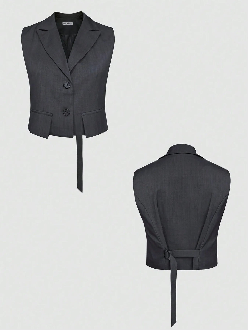 Conjunto de top y pantalón sin mangas con botones