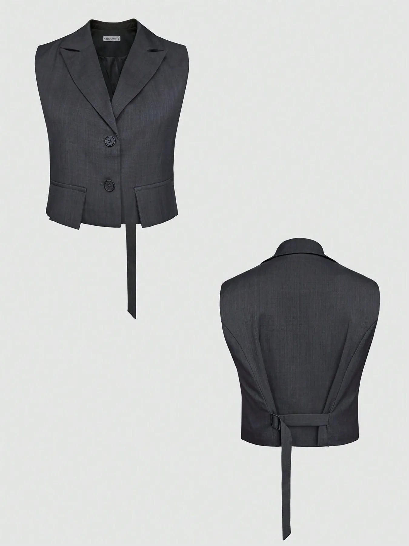 Conjunto de top y pantalón sin mangas con botones