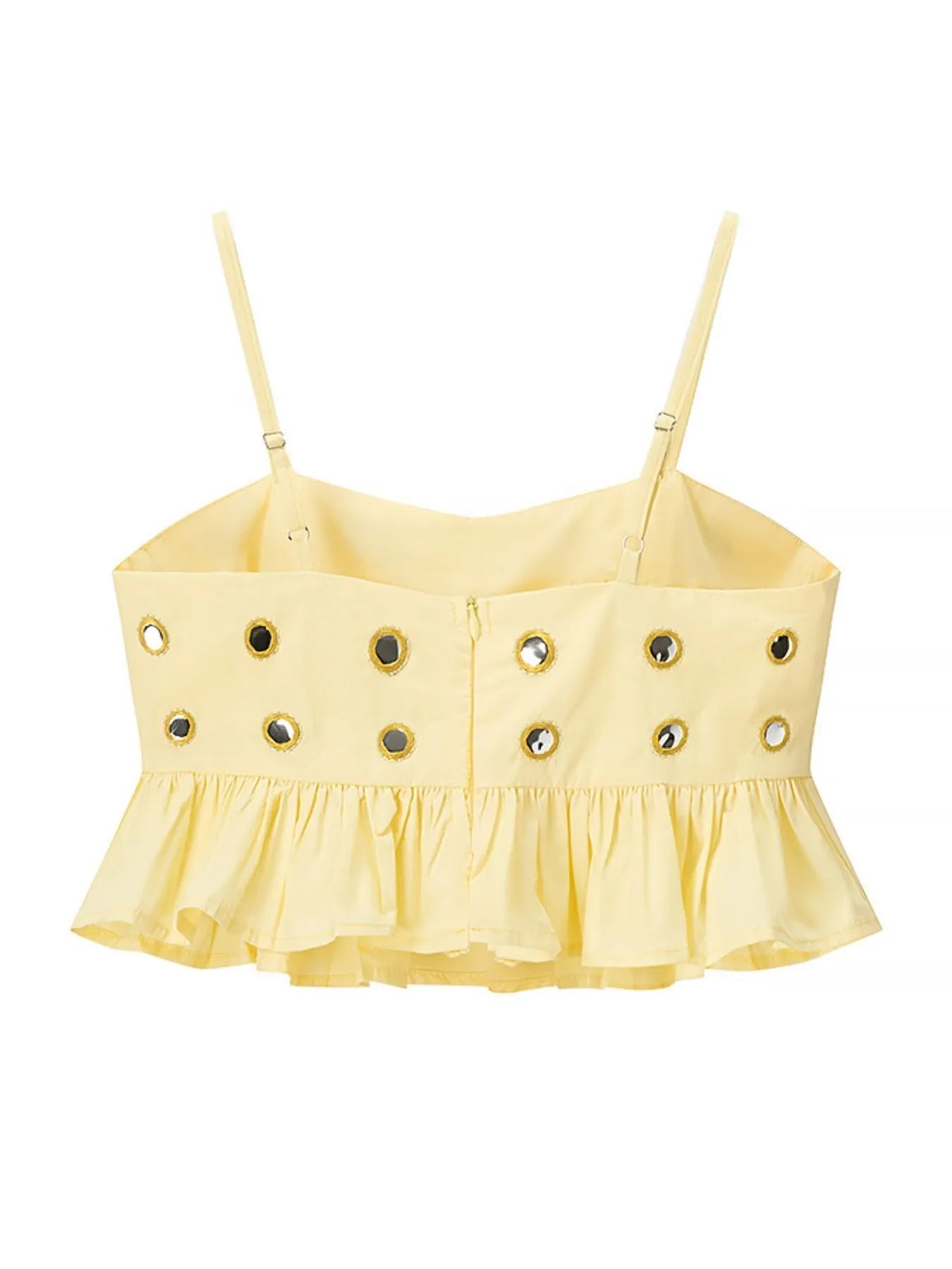 Conjunto de camisola con ojales y falda abullonada