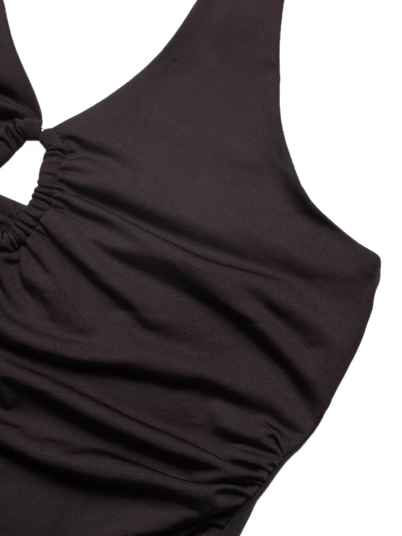 Body fruncido con cuello halter