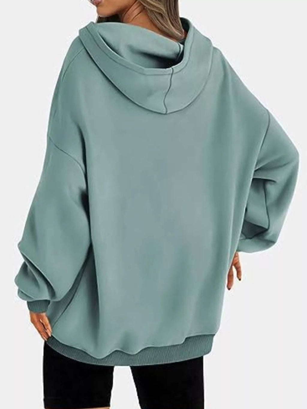 Sweat à capuche à manches longues et épaules tombantes