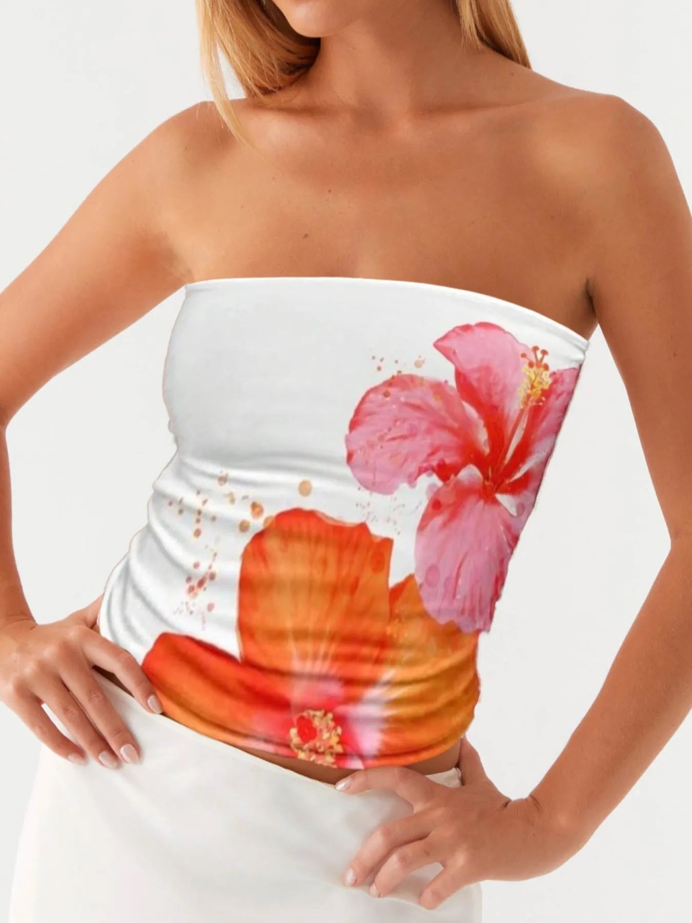 Haut tube fleuri