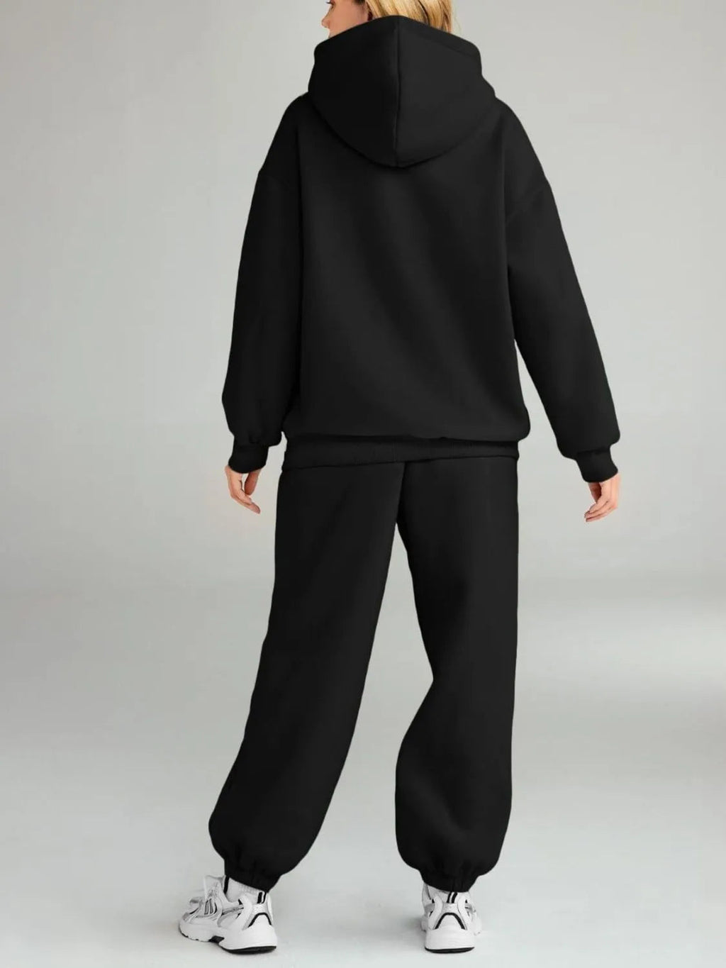 Ensemble sweat à capuche et jogging avec poche kangourou, grande taille