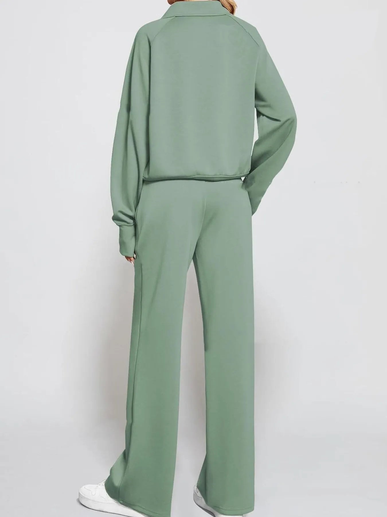 Ensemble haut à manches longues et pantalon à demi-zip