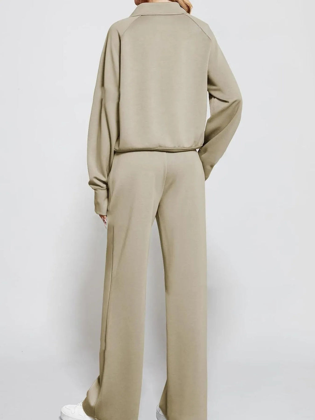 Ensemble haut à manches longues et pantalon à demi-zip