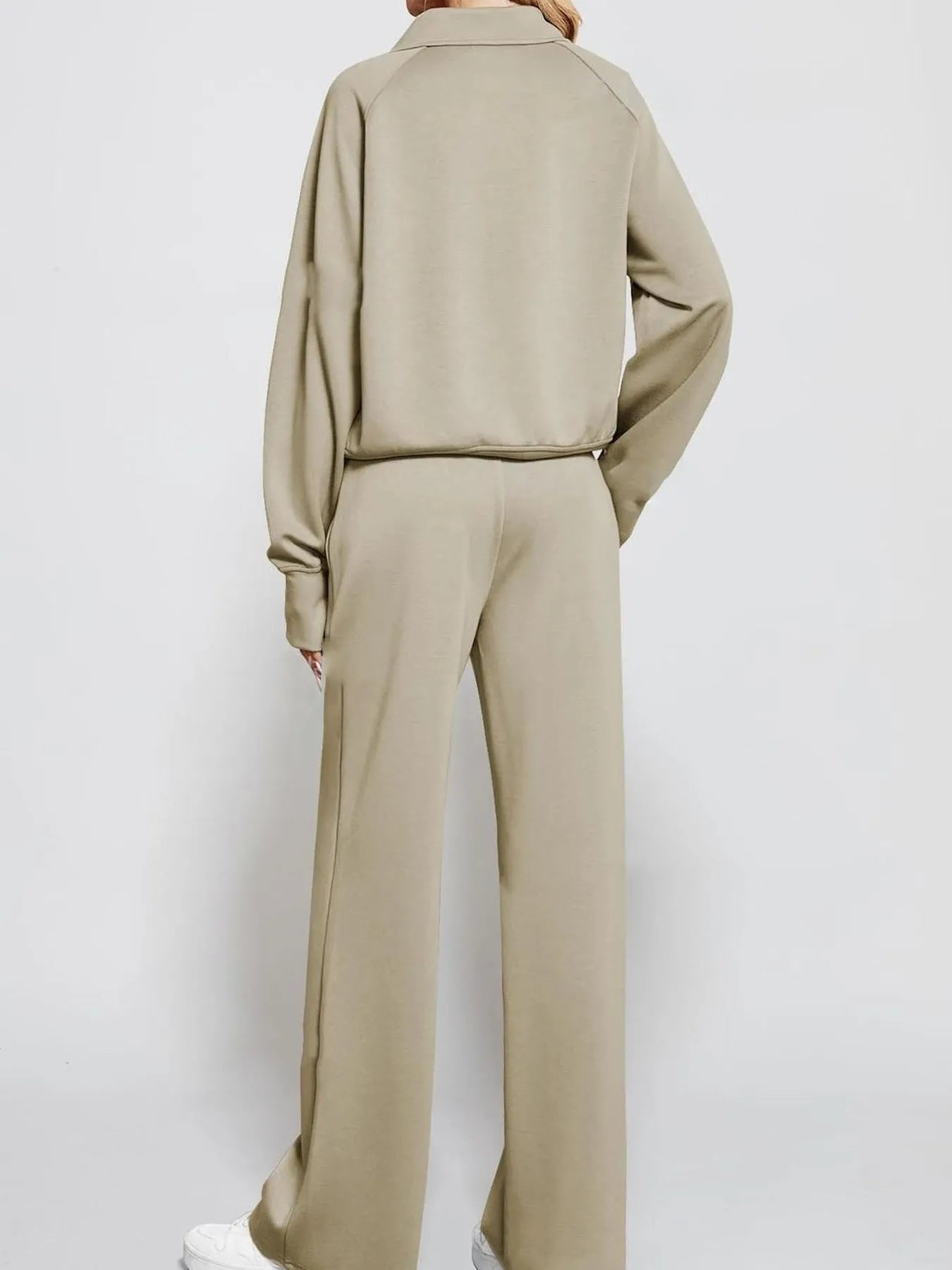 Ensemble haut à manches longues et pantalon à demi-zip