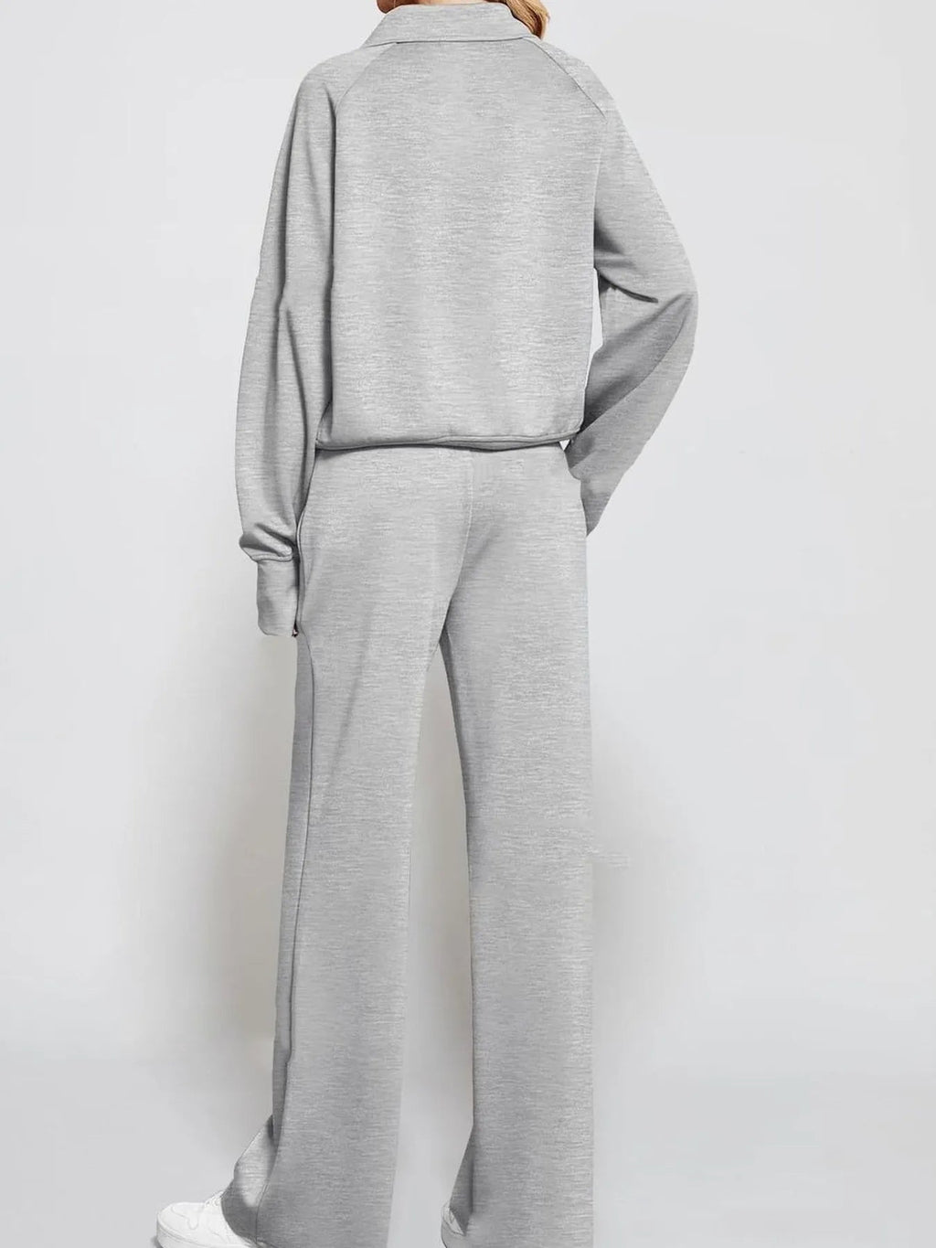Ensemble haut à manches longues et pantalon à demi-zip