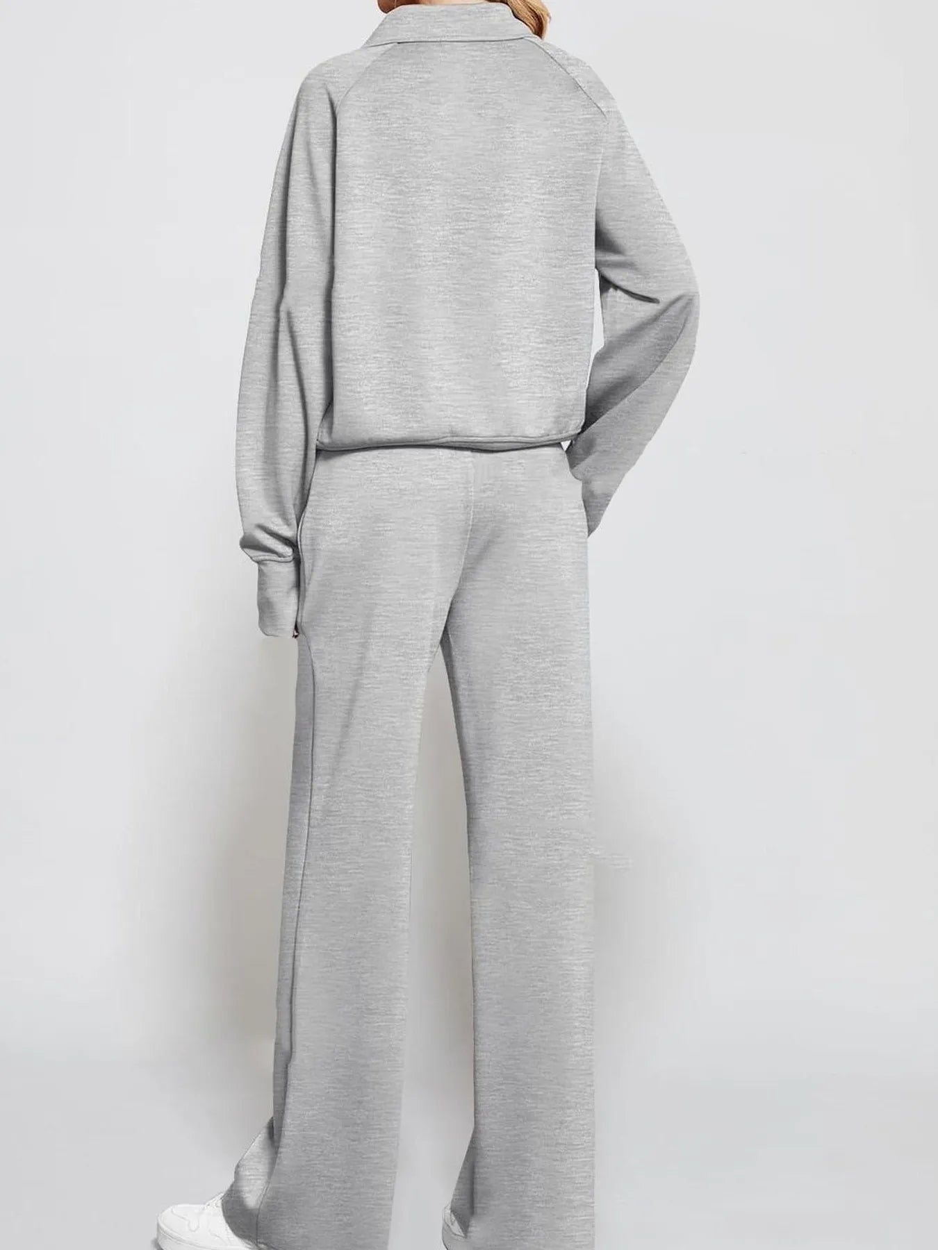 Ensemble haut à manches longues et pantalon à demi-zip