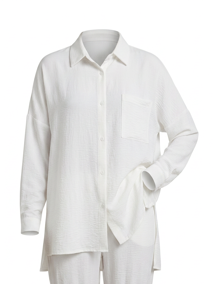 Ensemble chemise à manches longues boutonnée et pantalon